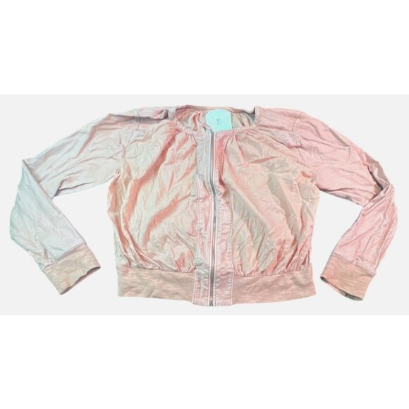 Anthropologie Hei Hei Zip up Peach Top Size Medium Bomber Jacket Lightweight lg - Picture 2 of 7